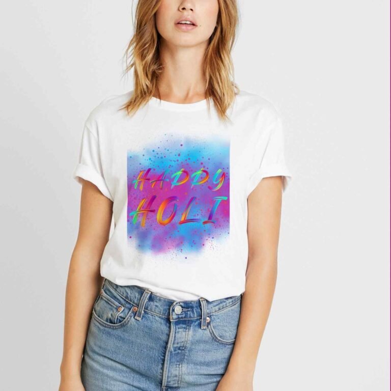 blue & purple print - holi t-shirt for women