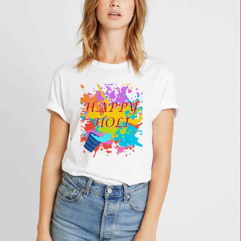 color full festival - holi t-shirt for women