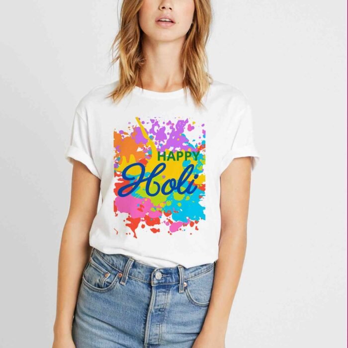 holi greetings -holi t-shirt for women
