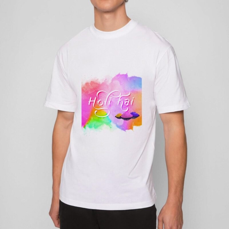 holi hai english print - holi t-shirt