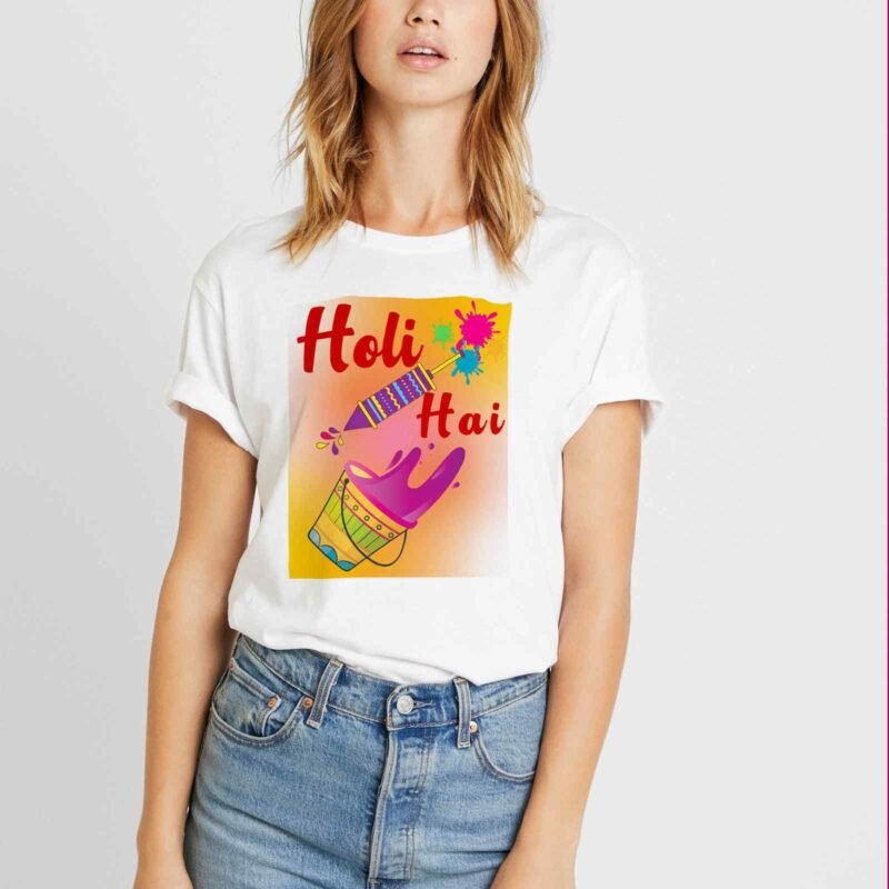 lets pichkari - holi t-shirt for women