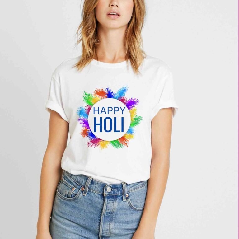 round printed -holi t-shirt for women